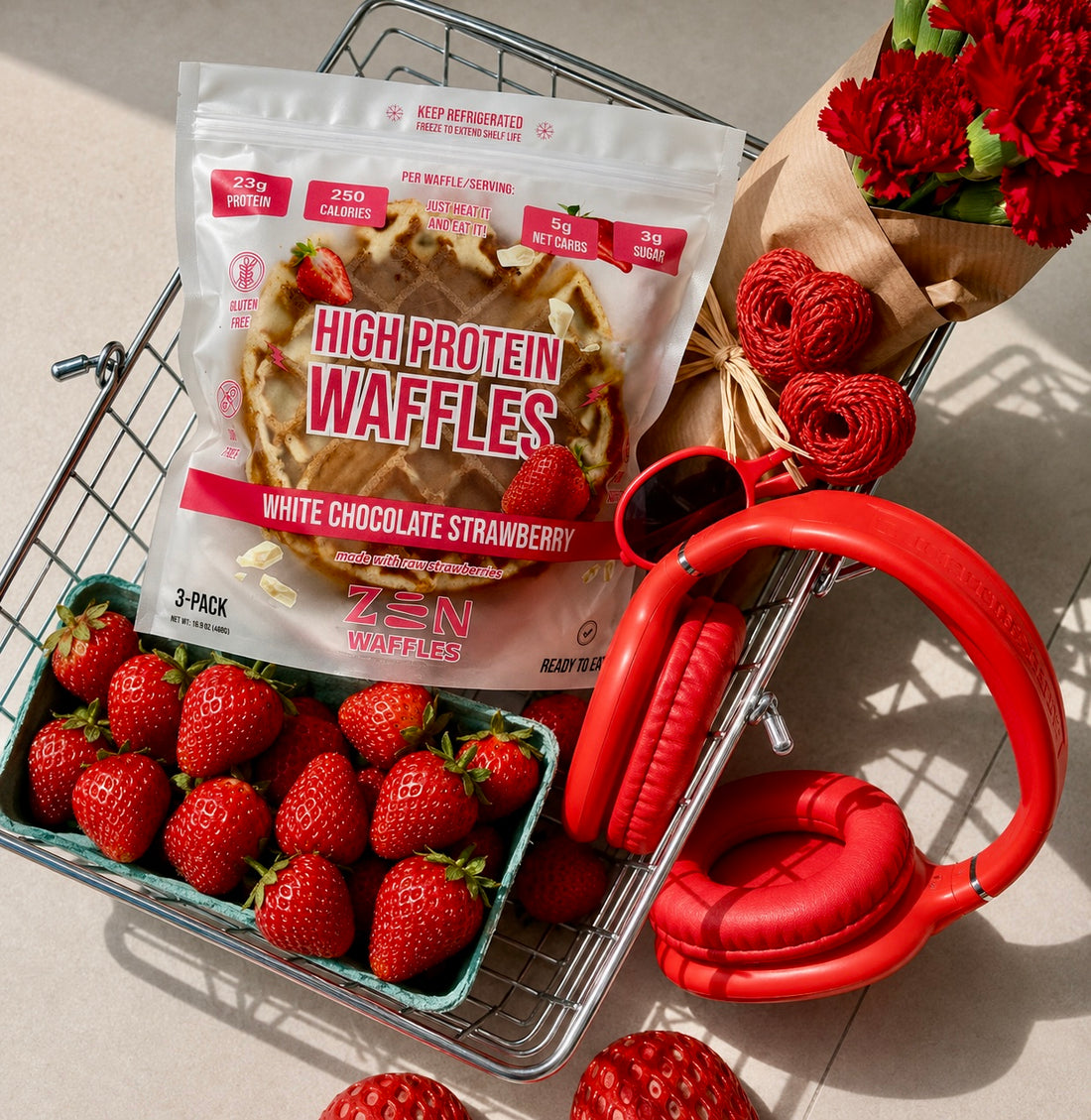 Protein Waffles - White Chocolate Strawberry